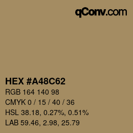 Código de color: HEX #A48C62 | qconv.com