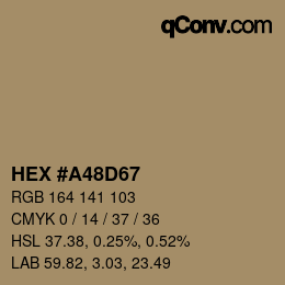 Color code: HEX #A48D67 | qconv.com