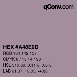 カラーコード: HEX #A48E9D | qconv.com
