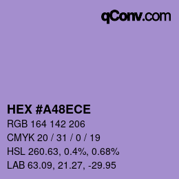 Color code: HEX #A48ECE | qconv.com