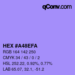 カラーコード: HEX #A48EFA | qconv.com