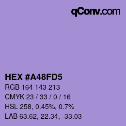 カラーコード: HEX #A48FD5 | qconv.com