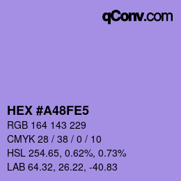 Color code: HEX #A48FE5 | qconv.com
