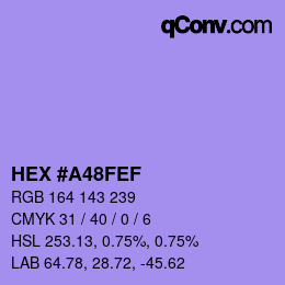 カラーコード: HEX #A48FEF | qconv.com