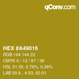 カラーコード: HEX #A49016 | qconv.com