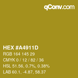 Color code: HEX #A4911D | qconv.com