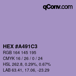 カラーコード: HEX #A491C3 | qconv.com