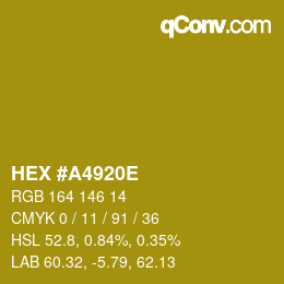 Color code: HEX #A4920E | qconv.com