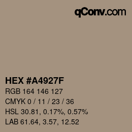 Código de color: HEX #A4927F | qconv.com