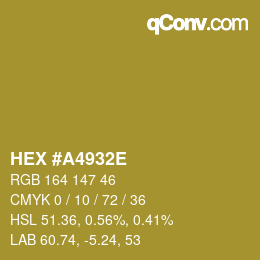 Color code: HEX #A4932E | qconv.com