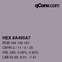 Código de color: HEX #A495A7 | qconv.com