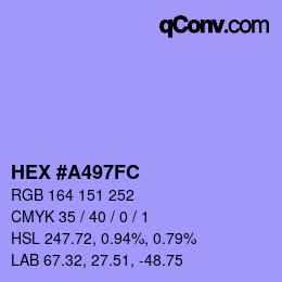 Color code: HEX #A497FC | qconv.com