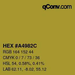 カラーコード: HEX #A4982C | qconv.com