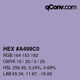 Color code: HEX #A499C0 | qconv.com