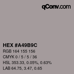 Color code: HEX #A49B9C | qconv.com
