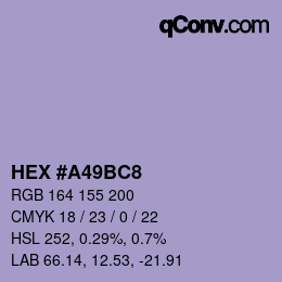Farbcode: HEX #A49BC8 | qconv.com