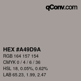 Color code: HEX #A49D9A | qconv.com