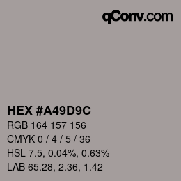 Color code: HEX #A49D9C | qconv.com