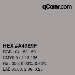 Color code: HEX #A49E9F | qconv.com