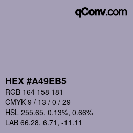 Color code: HEX #A49EB5 | qconv.com