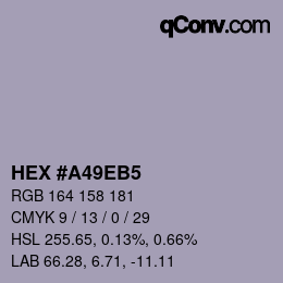 Color code: HEX #A49EB5 | qconv.com