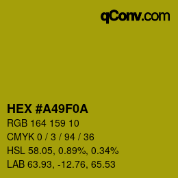 Color code: HEX #A49F0A | qconv.com