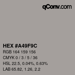 Color code: HEX #A49F9C | qconv.com