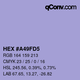 Color code: HEX #A49FD5 | qconv.com