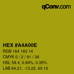 Color code: HEX #A4A00E | qconv.com