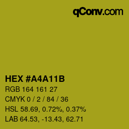 Color code: HEX #A4A11B | qconv.com