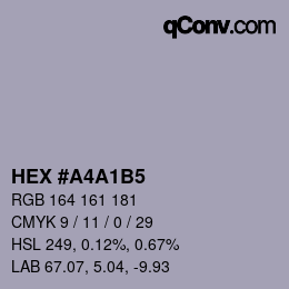 Farbcode: HEX #A4A1B5 | qconv.com