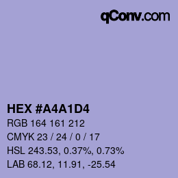颜色代码: HEX #A4A1D4 | qconv.com