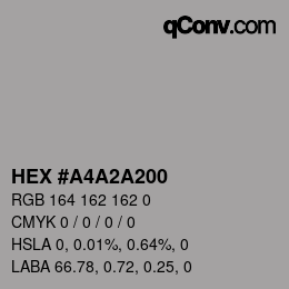 Color code: HEX #A4A2A200 | qconv.com
