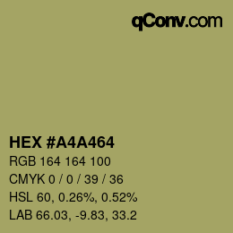 Color code: HEX #A4A464 | qconv.com