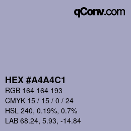 Color code: HEX #A4A4C1 | qconv.com