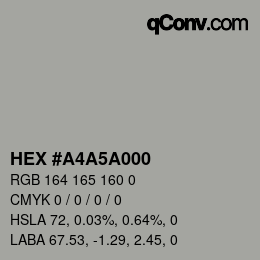 Color code: HEX #A4A5A000 | qconv.com