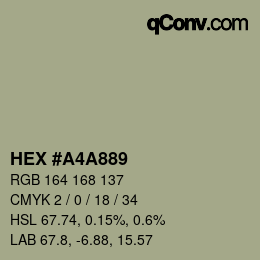 Color code: HEX #A4A889 | qconv.com