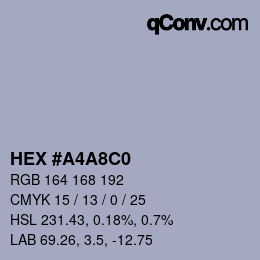カラーコード: HEX #A4A8C0 | qconv.com