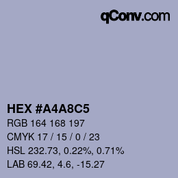 Code couleur: HEX #A4A8C5 | qconv.com