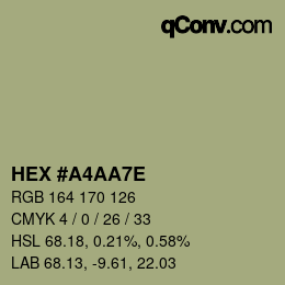 颜色代码: HEX #A4AA7E | qconv.com