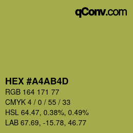 颜色代码: HEX #A4AB4D | qconv.com