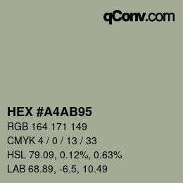 カラーコード: HEX #A4AB95 | qconv.com