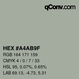 カラーコード: HEX #A4AB9F | qconv.com