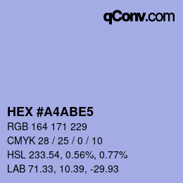 Farbcode: HEX #A4ABE5 | qconv.com