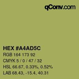 Color code: HEX #A4AD5C | qconv.com