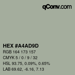 颜色代码: HEX #A4AD9D | qconv.com