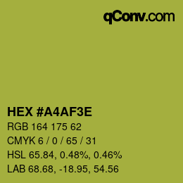 Color code: HEX #A4AF3E | qconv.com