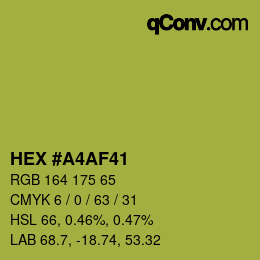 Color code: HEX #A4AF41 | qconv.com