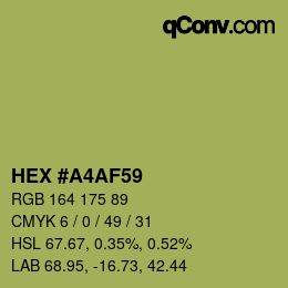 カラーコード: HEX #A4AF59 | qconv.com