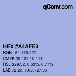 カラーコード: HEX #A4AFE3 | qconv.com